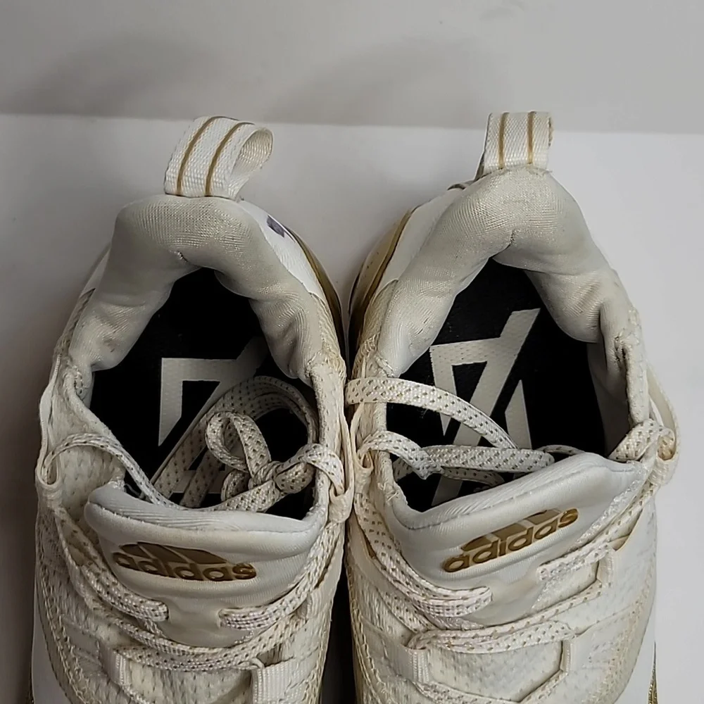 Adidas Adizero Football Cleats 9 mens FX4237 white gold metallic